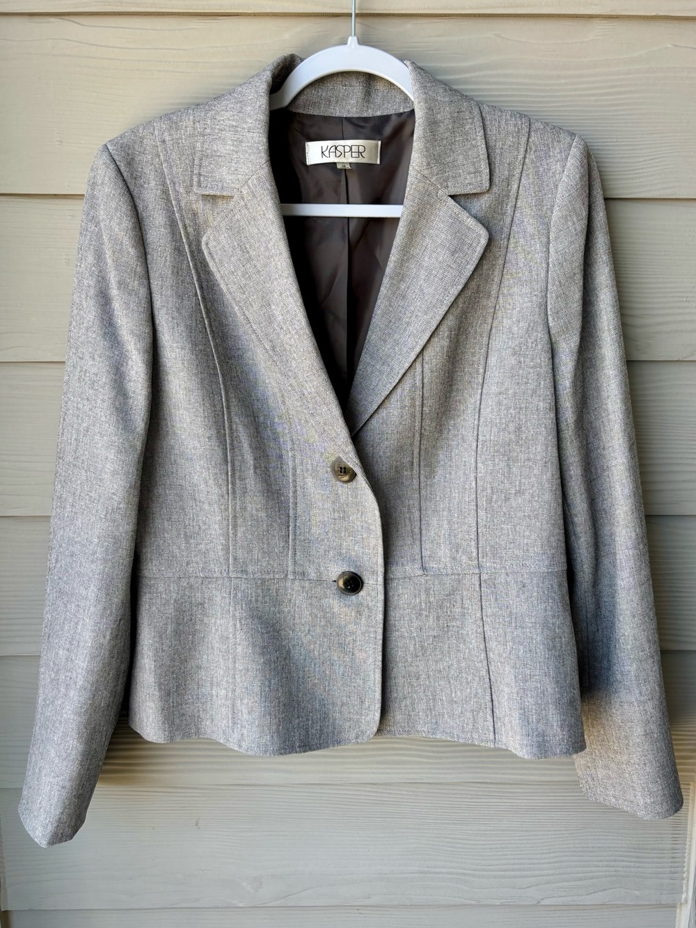 Kasper Gray Tailored Blazer Size 10 Business Casual Career Jacket